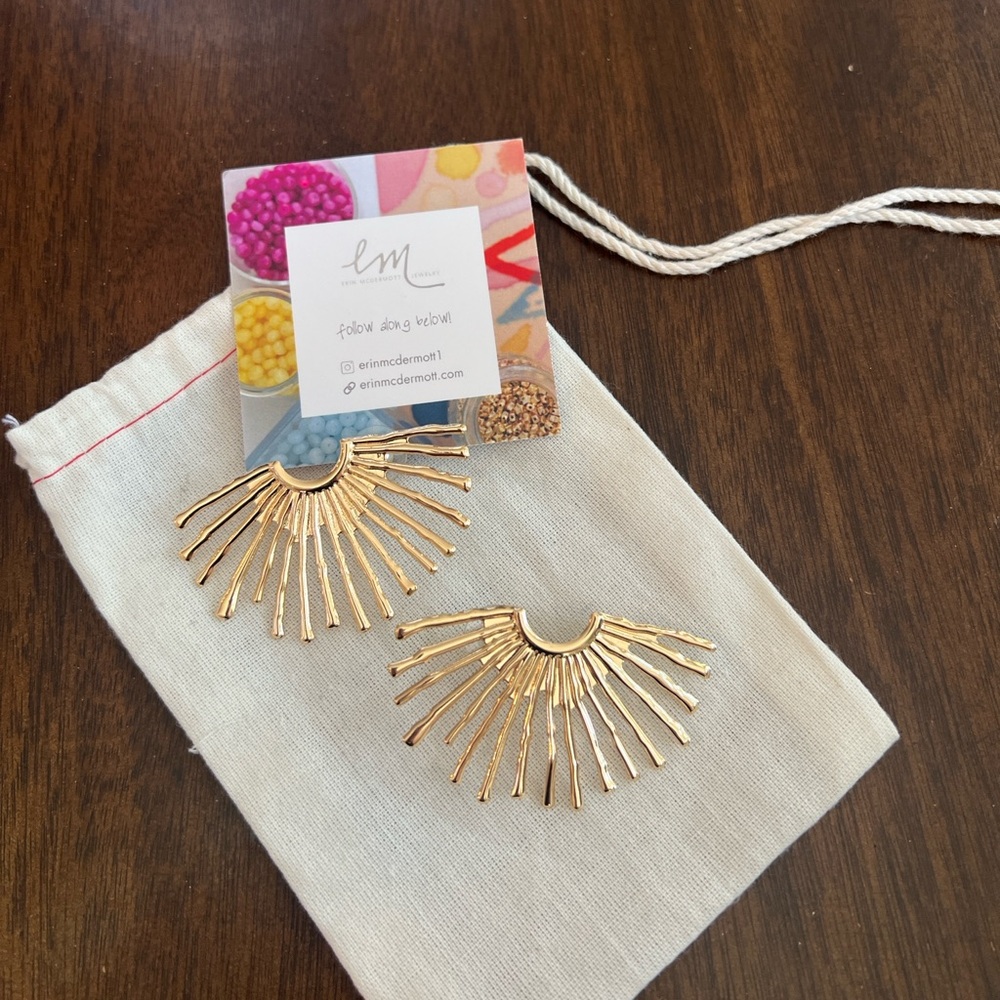 Erin McDermott Gold Sunburst Earrings